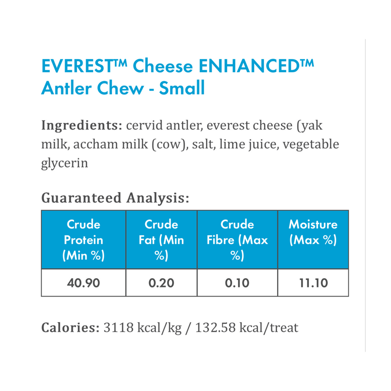 Natural Dog Chews - Enhanced Antler Chew - Everest Cheese