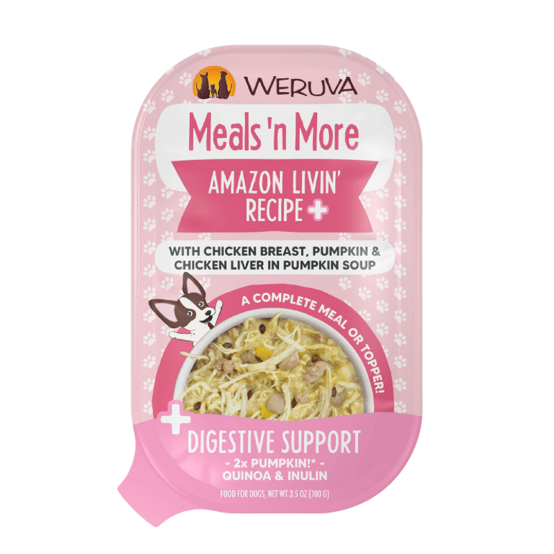 *(Best By 2024-12-31)* Wet Dog Food - Meals' n More - Amazon Livin' Recipe + Digestive Support - 3.5 oz cup