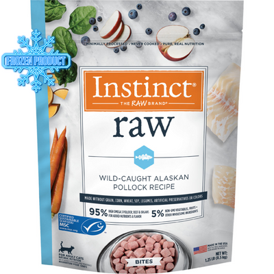 *(Please Use By 2026-03-02)* Frozen Raw Cat Food - Wild Caught Alaskan Pollock Bites - Adult - 1.25 Lb
