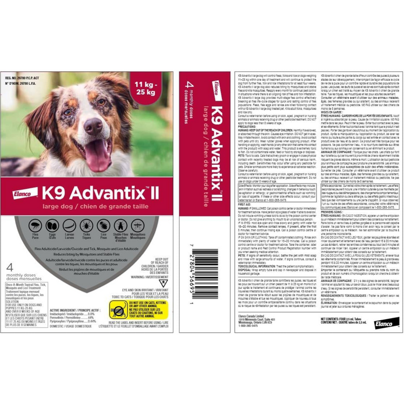 犬用 K9 Advantix II 外用驱虫药 - 11公斤至25公斤