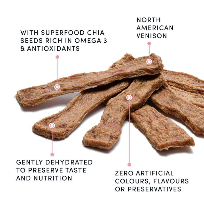 Natural Dog Treat - Venison Chia Jerky - 158 g