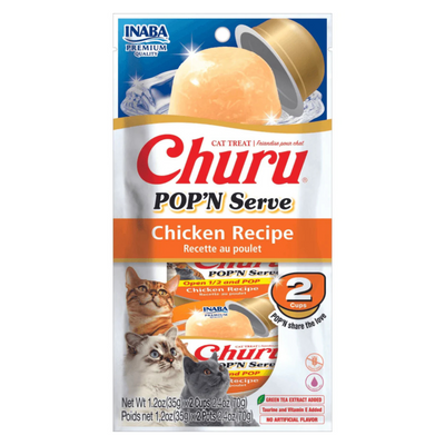 Likable Cat Treat - CHURU POP'N SERVE - Chicken Recipe - 1.2 oz cup, 2 ct