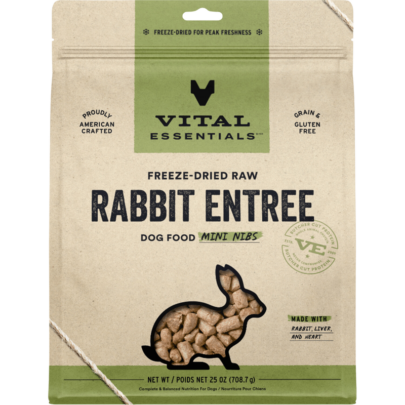 Nourriture pour chiens séchées - entrée de lapin - Mini Nibs