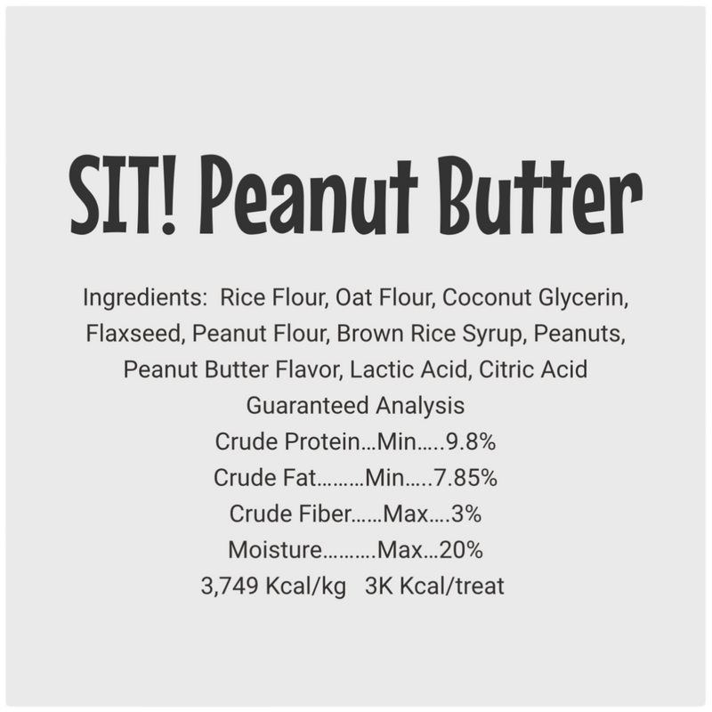 Dog Training Treat - SiT! - Limited Ingredient - Peanut Butter Recipe - 6 oz