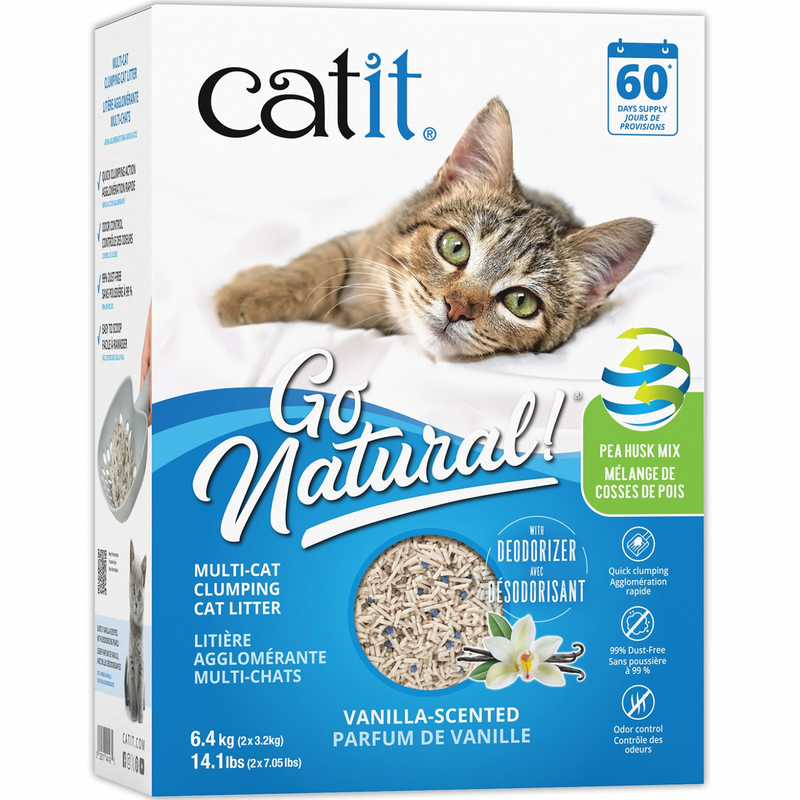 Go Natural Multi-Cat Clumping Cat Litter, Vanilla-Scented, 6.4 kg