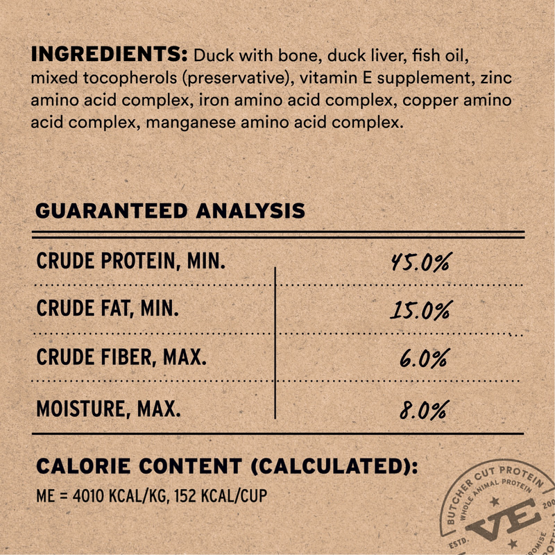 Freeze Dried Dog Food - Duck Entree - Soft Nibs - 14 oz