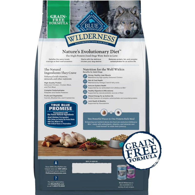 Dry Dog Food - BLUE Wilderness - Grain Free Chicken Recipe - Adult