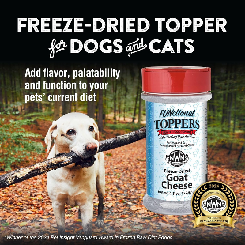 Feeze Dried FUNCTIONAL Food Topper for Dogs & Cats - Goat Cheese - 4.5 oz