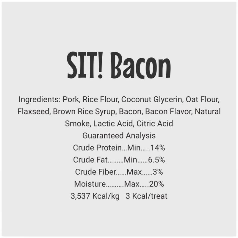 Dog Training Treat - SiT! - Limited Ingredient - Bacon Recipe - 6 oz