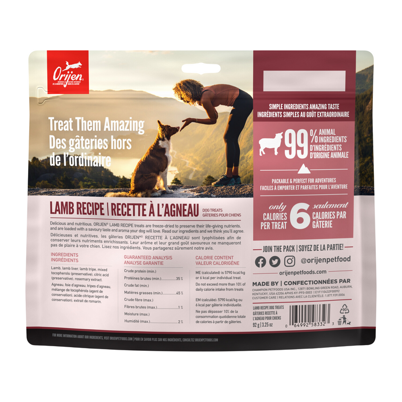 Freeze Dried Dog Treat - Lamb Recipe - 92 g