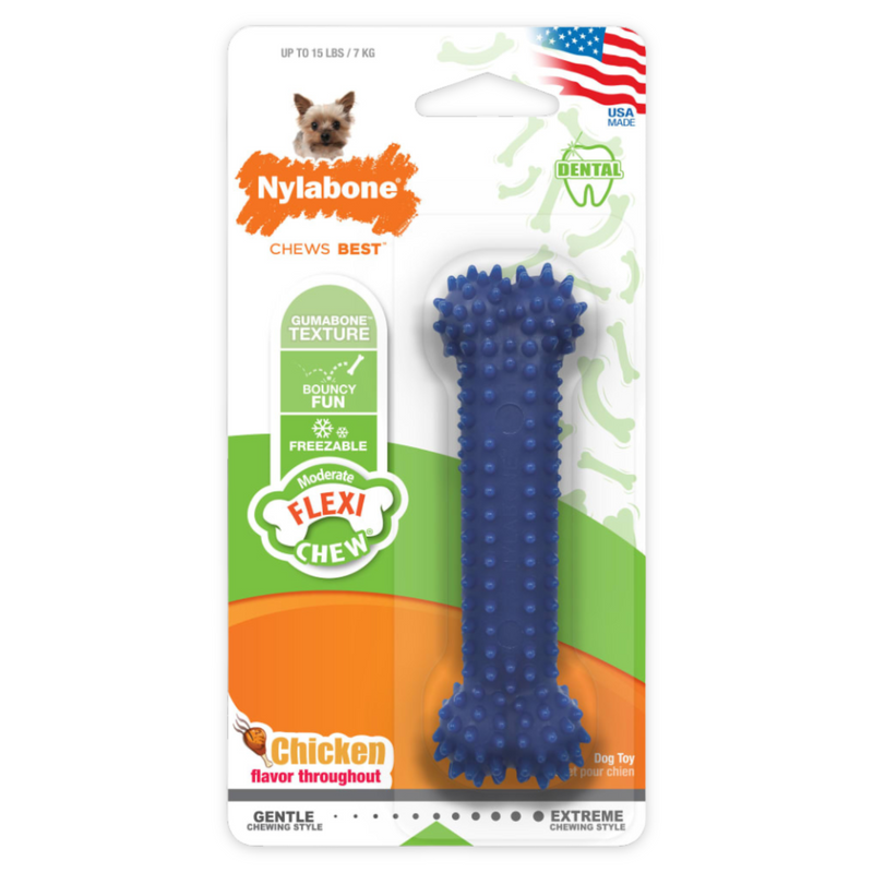 Textured Dog Dental Chew Toy - MODERATE FLEXI CHEW (Chicken Flavor)