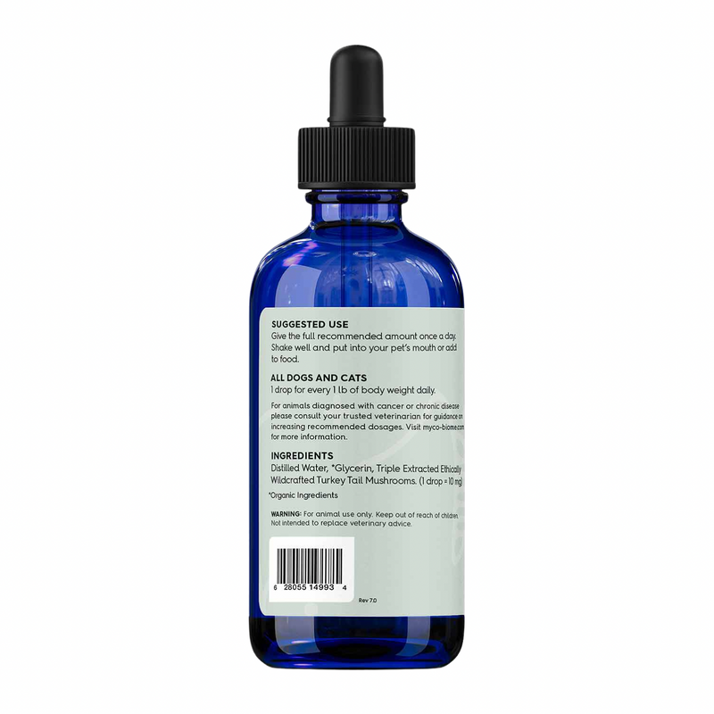 Dog & Cat Supplement - Turkey Tail Mushrooms - Liquid Triple Extract