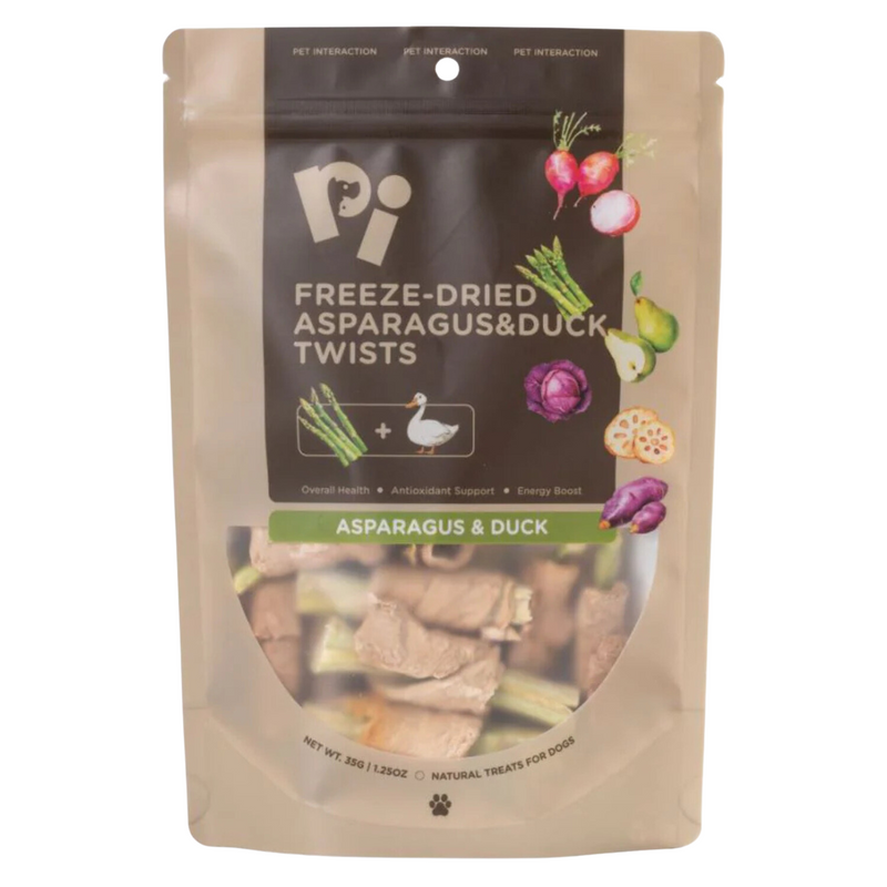 Freeze Dried Dog Treat - Asparagus & Duck Twists - 35 g