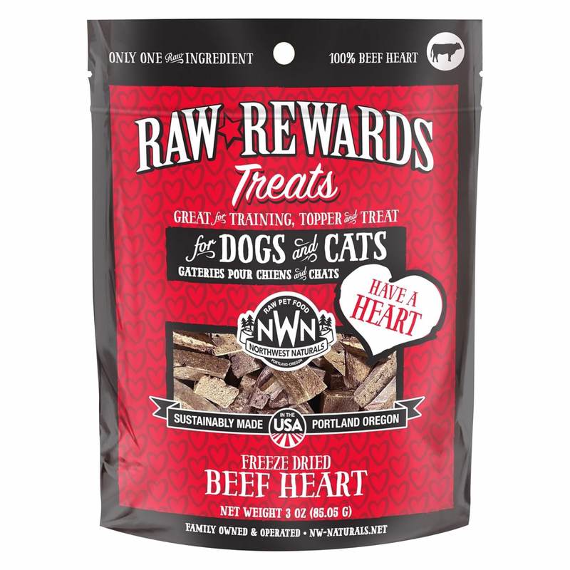 Freeze Dried Treat for Dogs & Cats - RAW REWARDS - Beef Heart