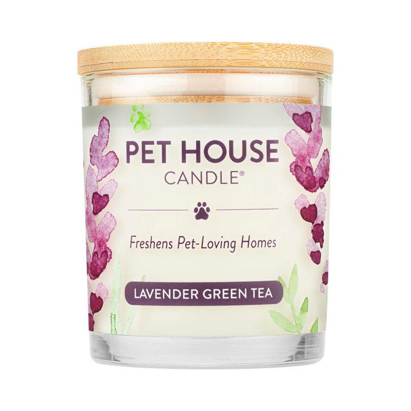 Pet House - 100% de cire de soja naturel Bougie - Lavande Thé Vert - Grand 8,5 oz