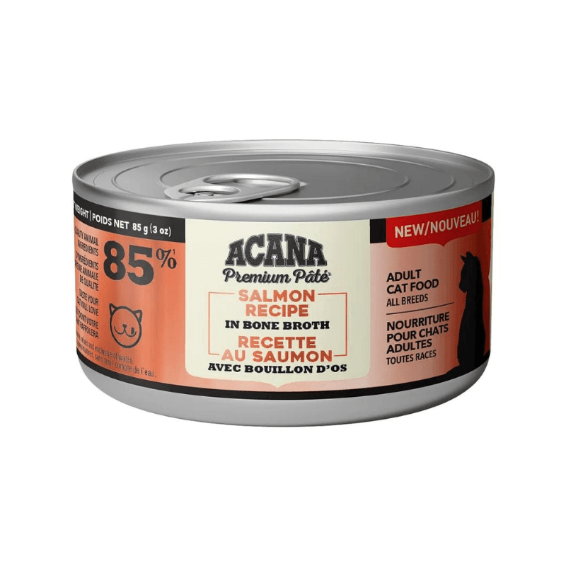 Canned Cat Food - PREMIUM PÂTÉ - Salmon Recipe in Bone Broth - Adult - J & J Pet Club - Acana