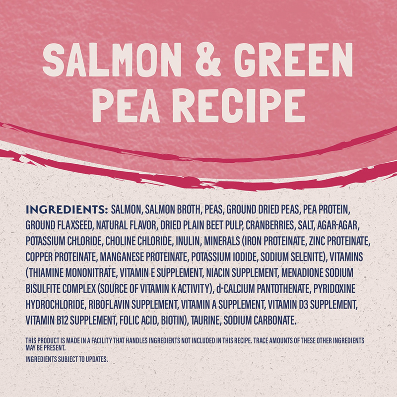 Canned Cat Food - Limited Ingredient - Salmon & Green Pea Recipe - 5.5 oz