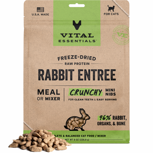 Freeze Dried Cat Food - Rabbit Entree - CRUNCHY Mini Nibs