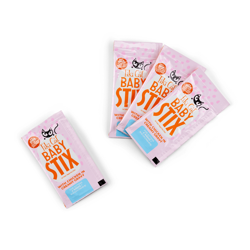 Lickable Cat Treat - BABY STIX - Chicken in Creamy Gravy - Kitten