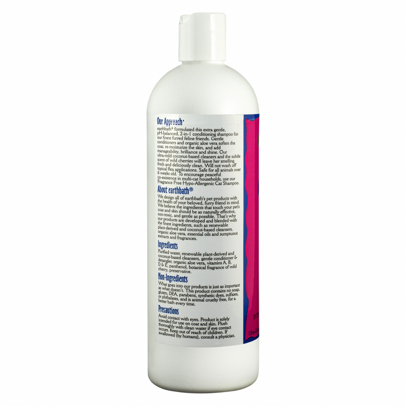 Shampooing de chat, shampooing de conditionnement 2 en 1 (cerise sauvage légère), 16 fl oz