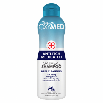 Dog & Cat Shampoo - OXYMED, Anti-Itch Medicated Oatmeal, 20 fl oz