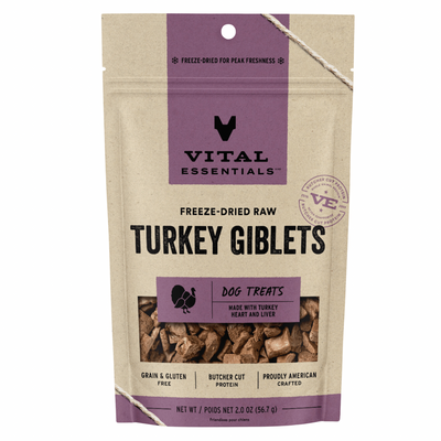 Freeze Dried Dog Treat - Turkey Giblets - 2 oz