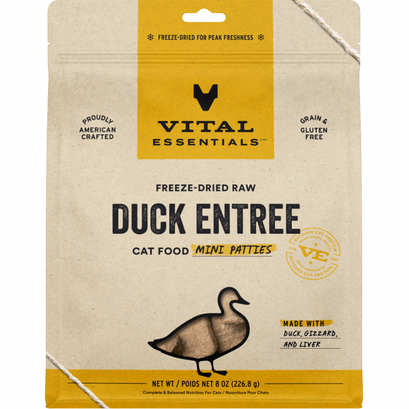 Freeze Dried Cat Food - Duck Entree - Mini Patties