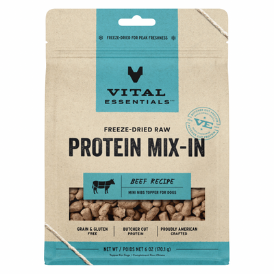 Freeze Dried Dog Food Topper, PROTEIN MIX-IN, Beef Recipe - Mini Nibs