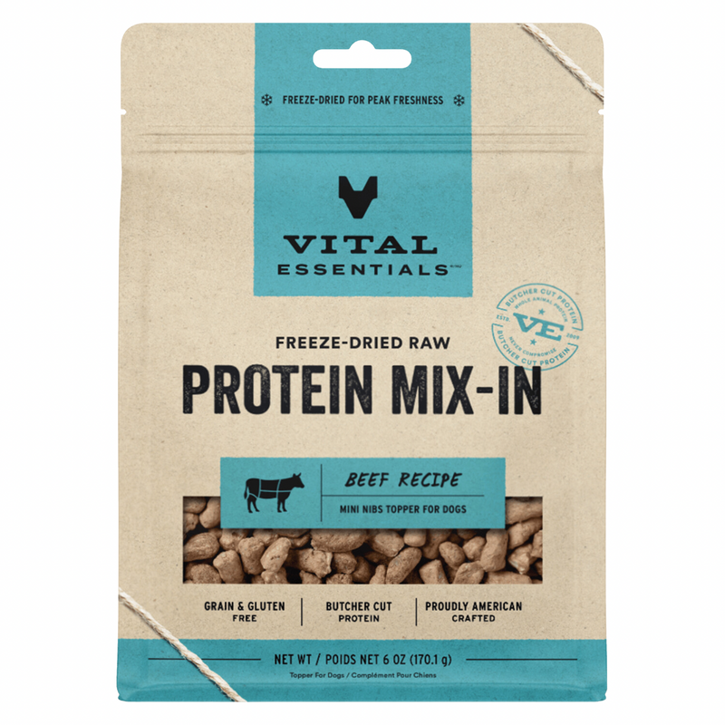 Freeze Dried Dog Food Topper, PROTEIN MIX-IN, Beef Recipe - Mini Nibs