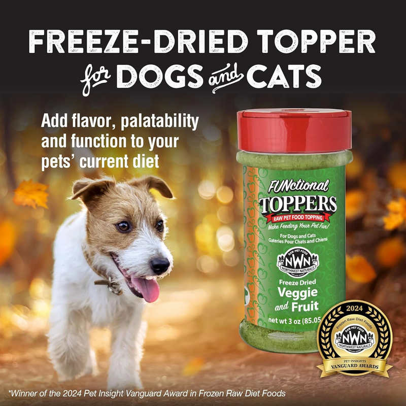 Feeze Dried FUNCTIONAL Food Topper for Dogs & Cats - Veggie & Fruit - 3 oz