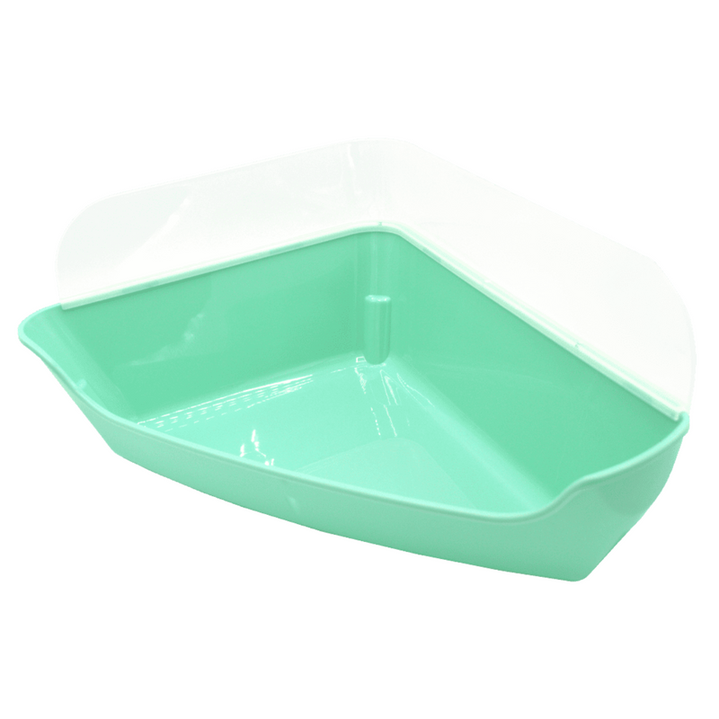 ENRICHED LIFE Corner Litter Pan with Removable Shield