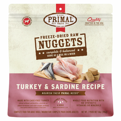 Freeze Dried Dog Food - Turkey & Sardine Dinner Nuggets - Adult
