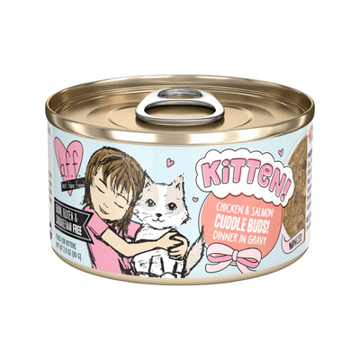 Canned Cat Food - BFF KITTEN - Cuddle Buds! - Chicken & Salmon in Gravy
