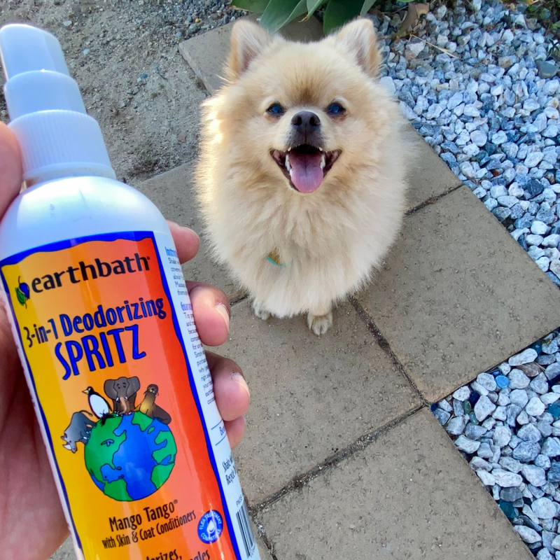 Dog Grooming Spray, 3-in-1 Deodorizing Spritz (Mango Tango), 8 fl oz