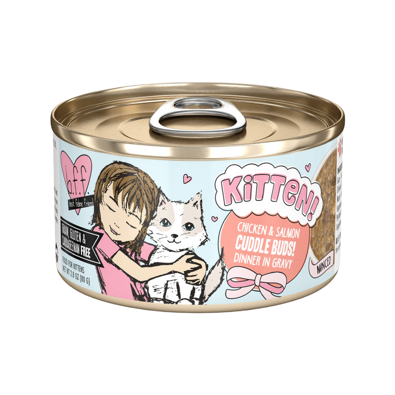 Canned Cat Food - BFF KITTEN - Chicken & Salmon Cuddle Buds! - in Gravy - 2.8 oz