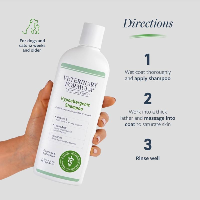 Hypoallergenic Shampoo For Dogs & Cats - 16 fl oz