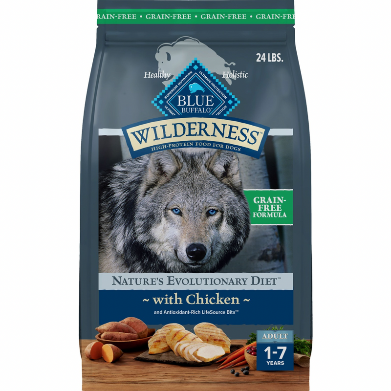 Dry Dog Food - BLUE Wilderness - Grain Free Chicken Recipe - Adult