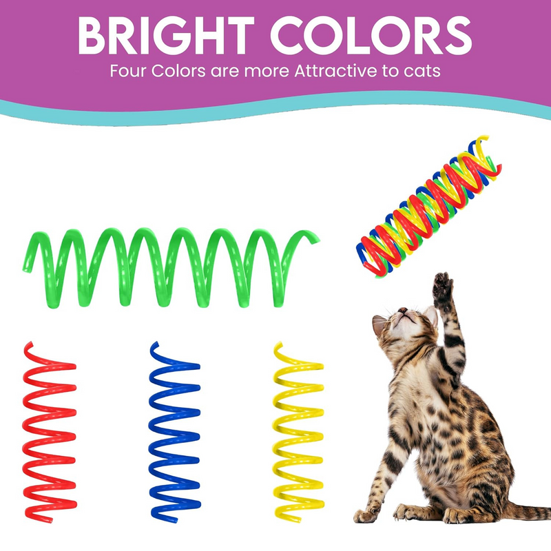 Bouncy Cat Toy - Colorful Springs - Thin - 10 pk