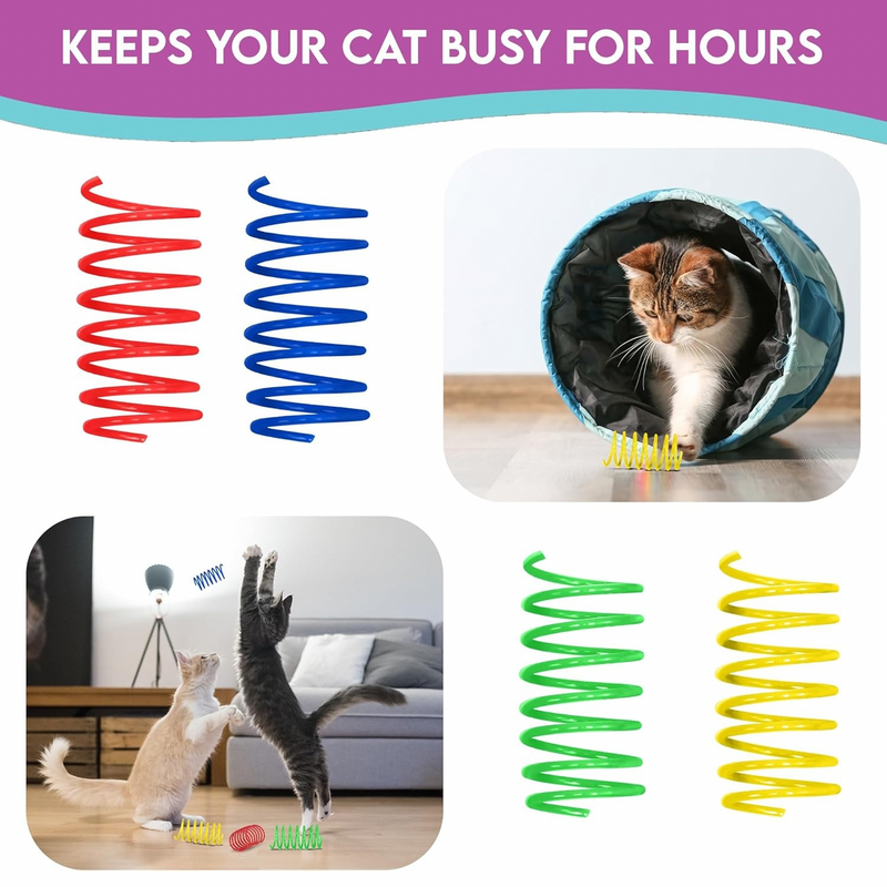 Springs coloré jouets de chat - 10 pk