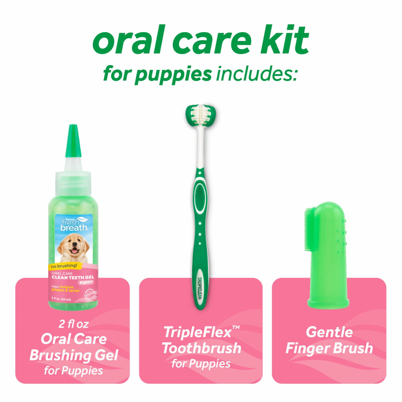 Dog Dental Health - FRESH BREATH - Oral Care Kit - Puppy