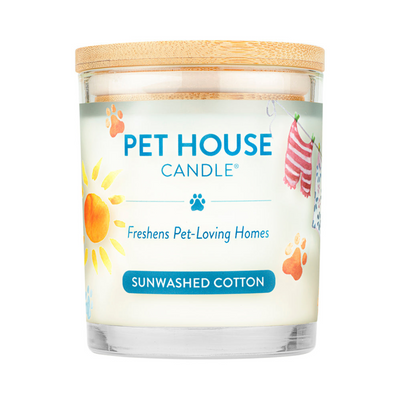 House Pet - Bougie de cire de soja 100% naturelle - Coton lavé au soleil - Grand 8,5 oz