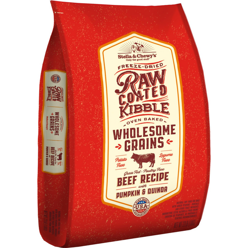 Dry Dog Food - Raw Coated - Wholesome Grains - Beef with Pumpkin & Quinoa