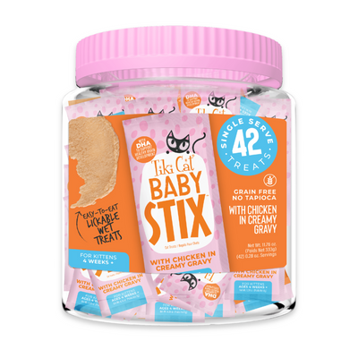 Lickable Cat Treat - BABY STIX - Chicken in Creamy Gravy - Kitten