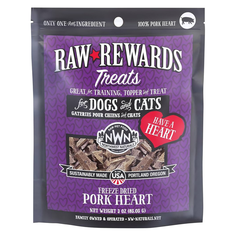 Freeze Dried Treat for Dogs & Cats - RAW REWARDS - Pork Heart