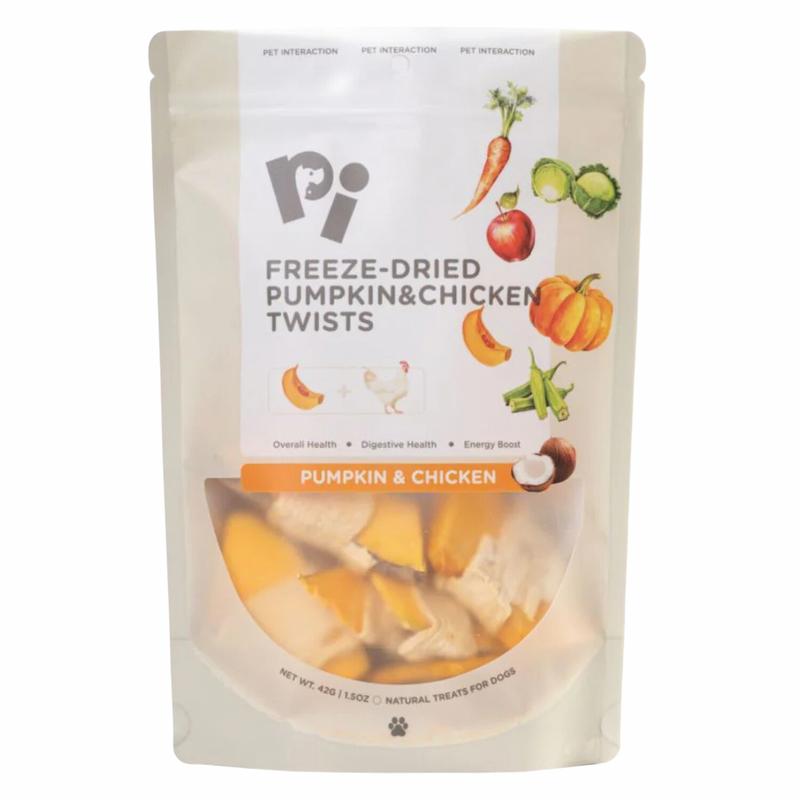 Freeze Dried Dog Treat - Pumpkin & Chicken Twists - 42 g