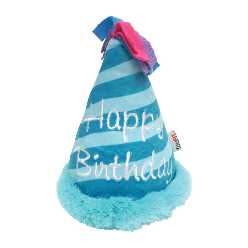 Plush Dog Toy - Birthday Hat Crinkle - 6"