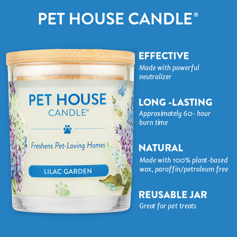 House Pet - Bougie de cire de soja 100% naturelle - Jardin Lilas - Grand 8,5 oz