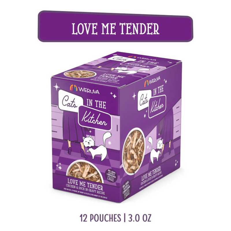 Chat Pouch - Chats dans la cuisine - Amour Me Tender - Poulet et canard à la sauce - 3 oz