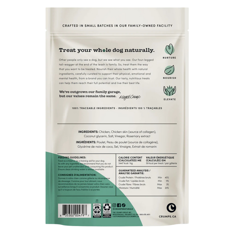 Natural Dog Treat - Chicken Collagen Jerky - 153 g