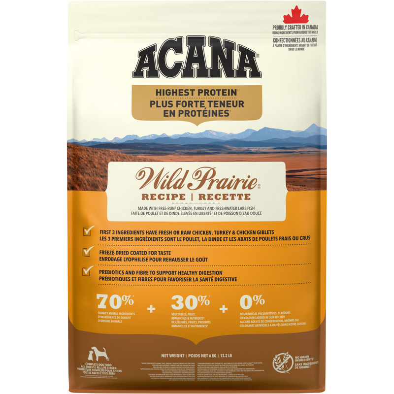 Dry Dog Food - HIGHEST PROTEIN - Wild Prairie Recipe